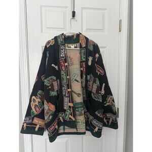 Vintage Its Outta the Bag Unge Potch Ket Tapestry Womens XL Jacket Realtor